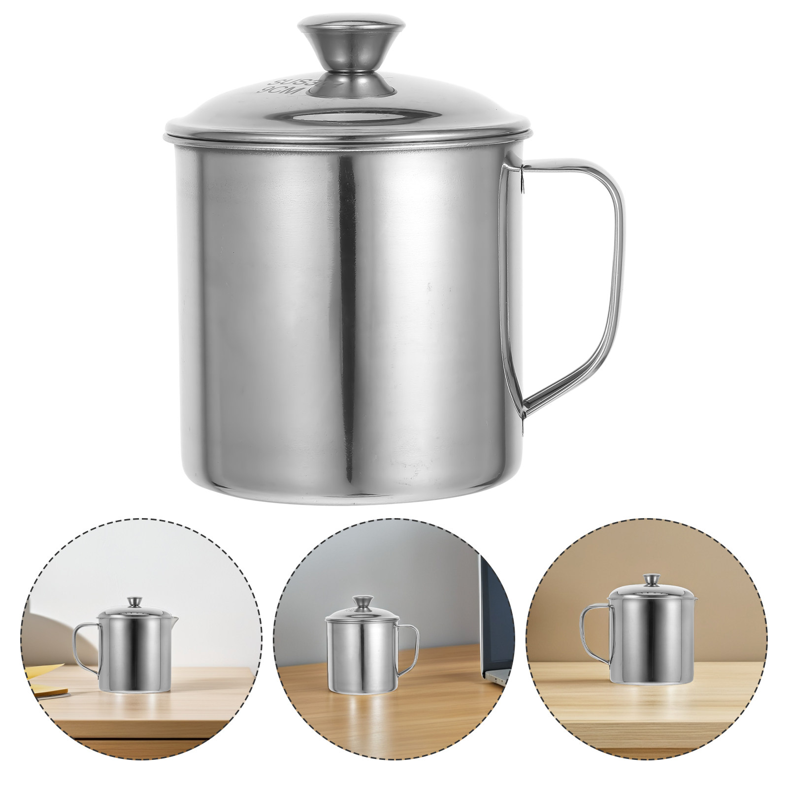 Coffee Tea & Espresso Appliances - Tasse en acier inoxydable avec couvercle,