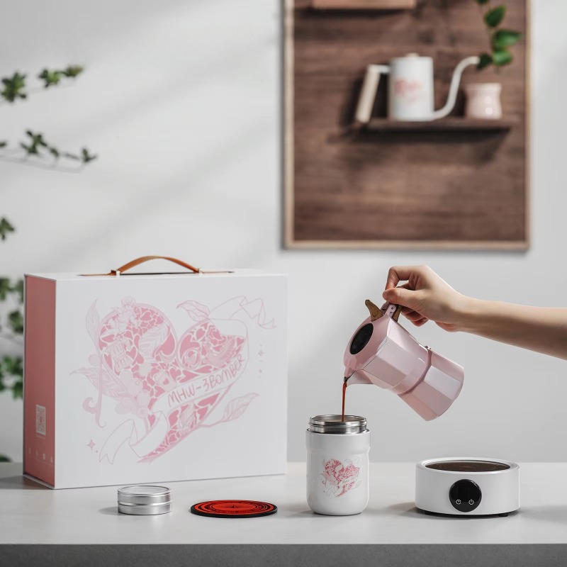 Moka Pot Stove - Ensemble de cafetière Moka MHW-3BOMBER, coffret