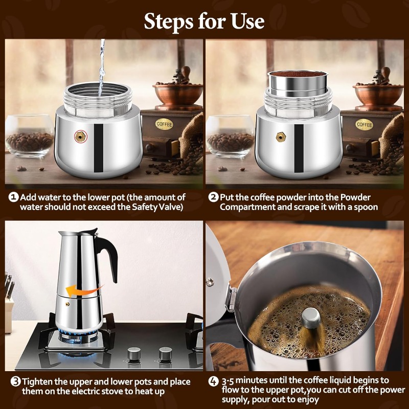 Cafetière Moka 6 tasses en aci - Moka Pot Stove avis et prix